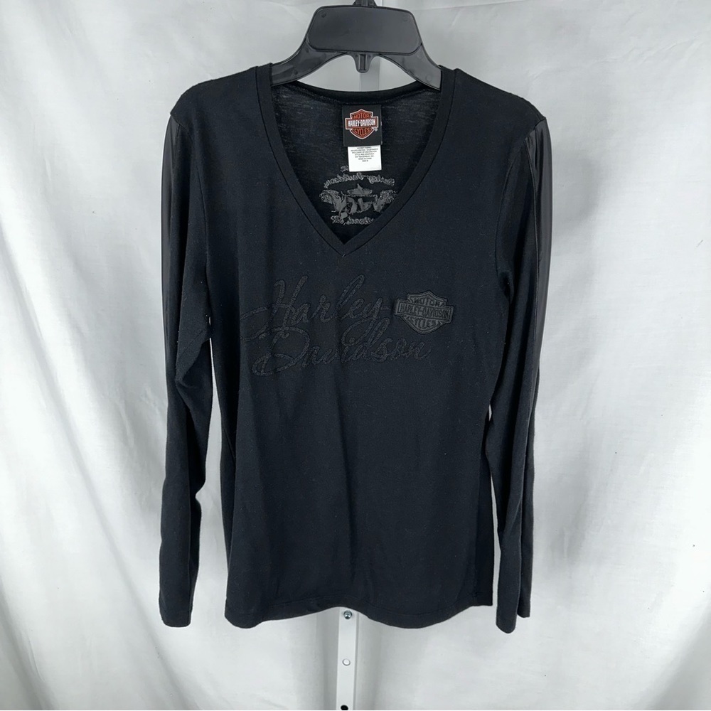 Harley Davidson Women’s Black Long Sleeve Shirt Paradise Portland Oregon Size M